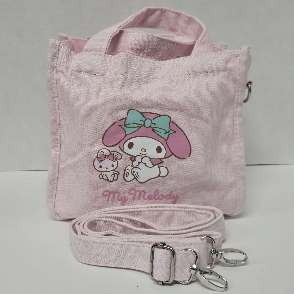 My Melody Pink Cotton Mini Tote/Crossbody Bag 8.5"x8.5"x6"